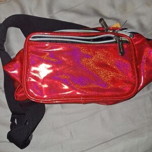 Red Holographic Womens Fanny Pack Waist Bag